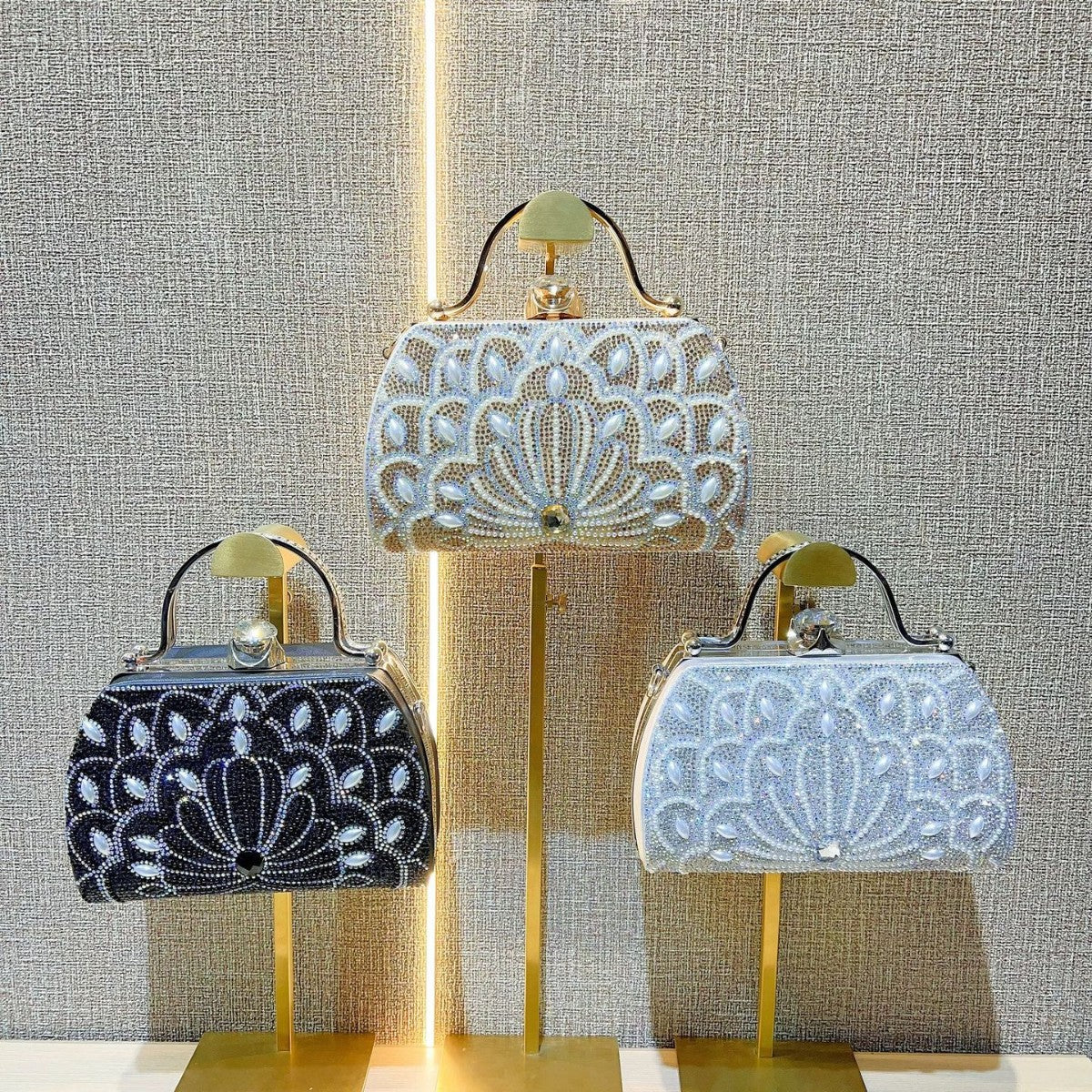 Esmeralda Strass Box-Clutch 3 Farbvarianten  – Angeleyes & Beauty