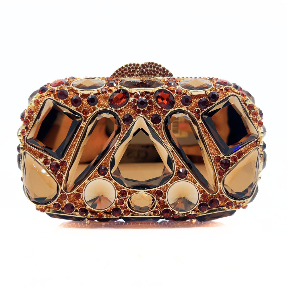 Kathrine Abend-Clutch in Rotbraun mit Glasstrass – Elegante Damen-Clutch von Angeleyes & Beauty