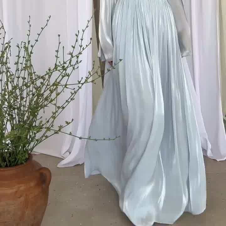 Rachel – Elegantes Langarmkleid mit Faltendetails in 3 Farben