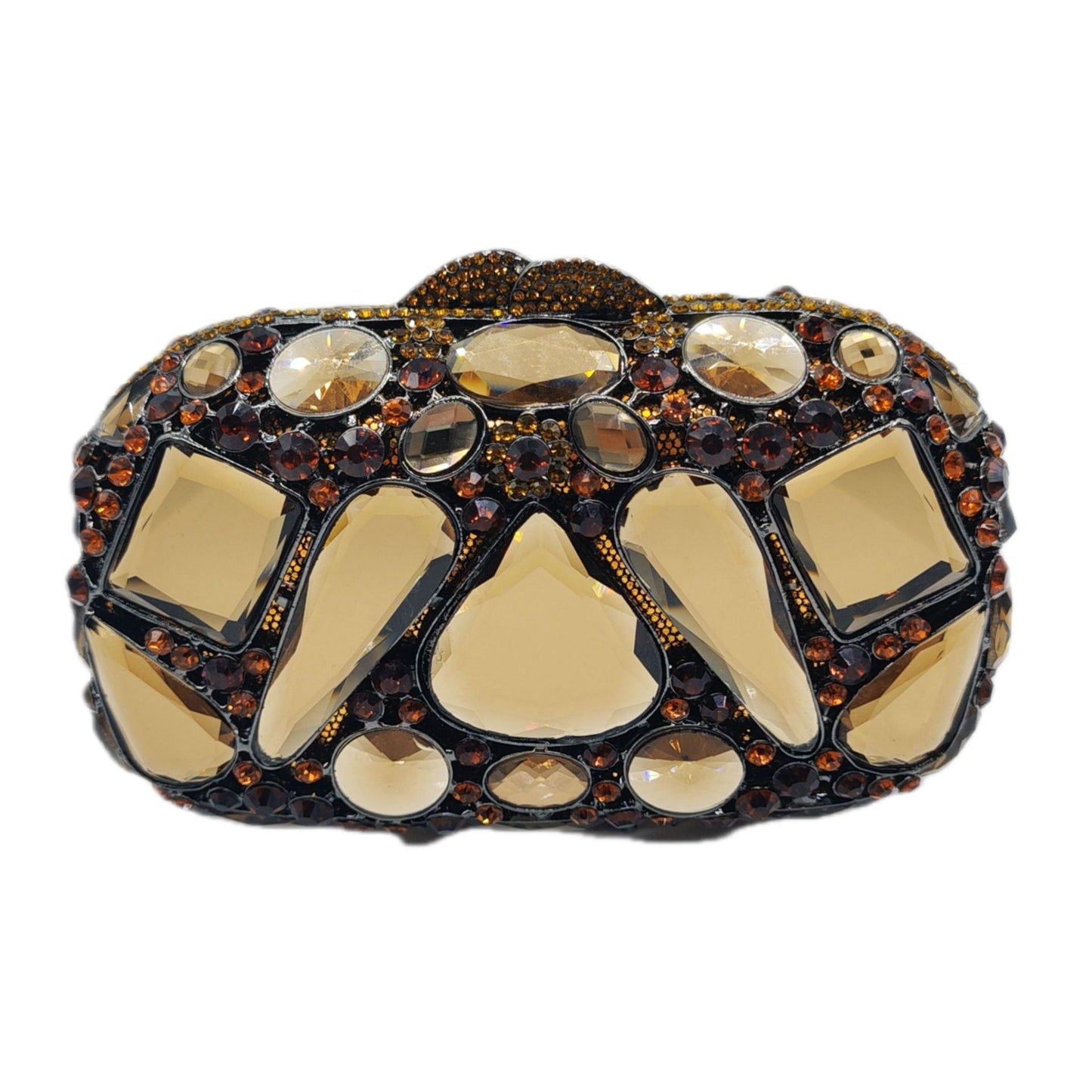 Kathrine Abend-Clutch in Bernstein mit Glasstrass – Elegante Damen-Clutch von Angeleyes & Beauty