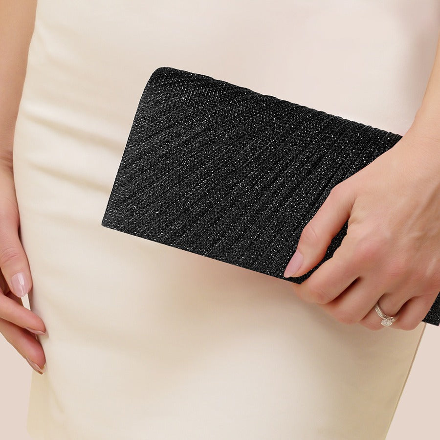Rosalia Glitzer Party-Clutch – Farbvariante Schwarz