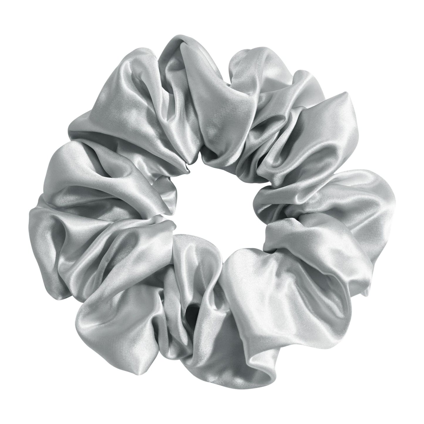 Seidener Haargummi in Silber – Angeleyes & Beauty