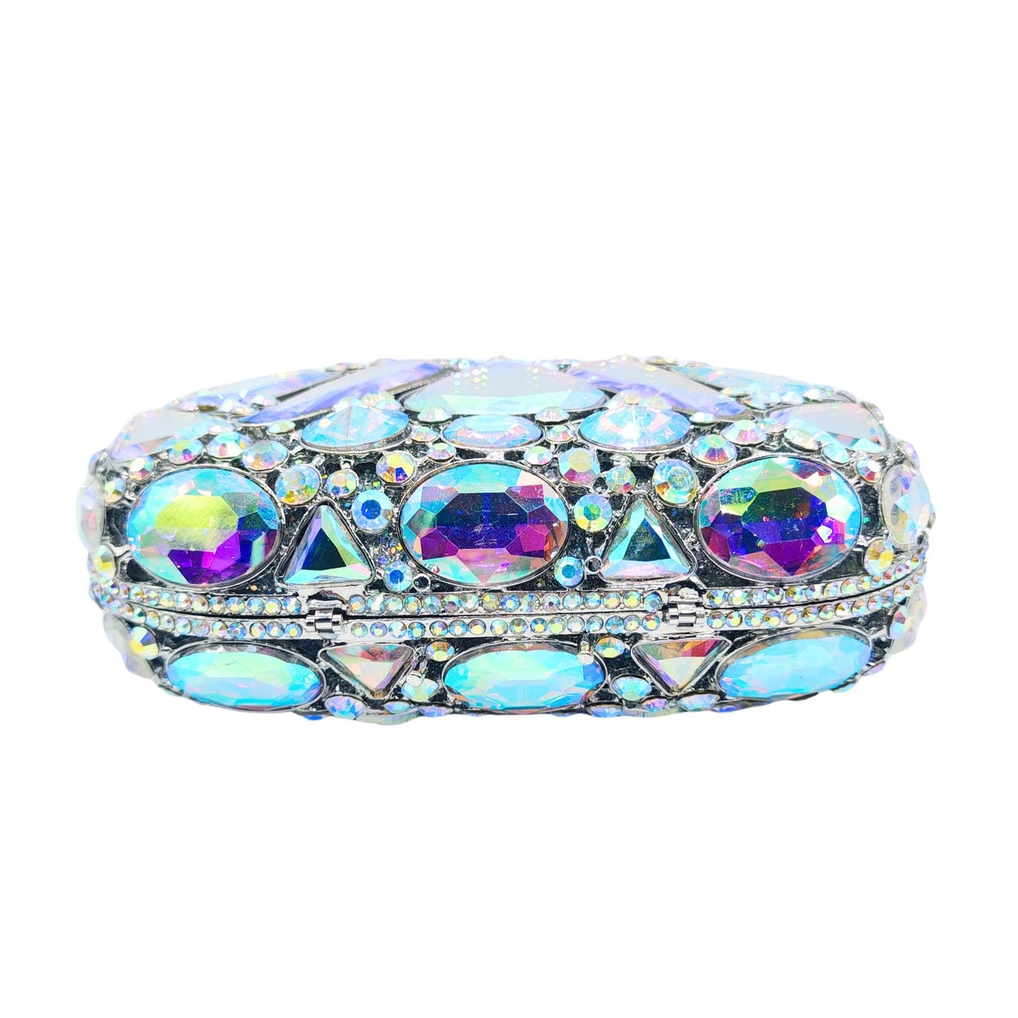 Kathrine Abend-Clutch in Aqua Marine mit Glasstrass – Elegante Damen-Clutch von Angeleyes & Beauty - Ansicht Unterseite