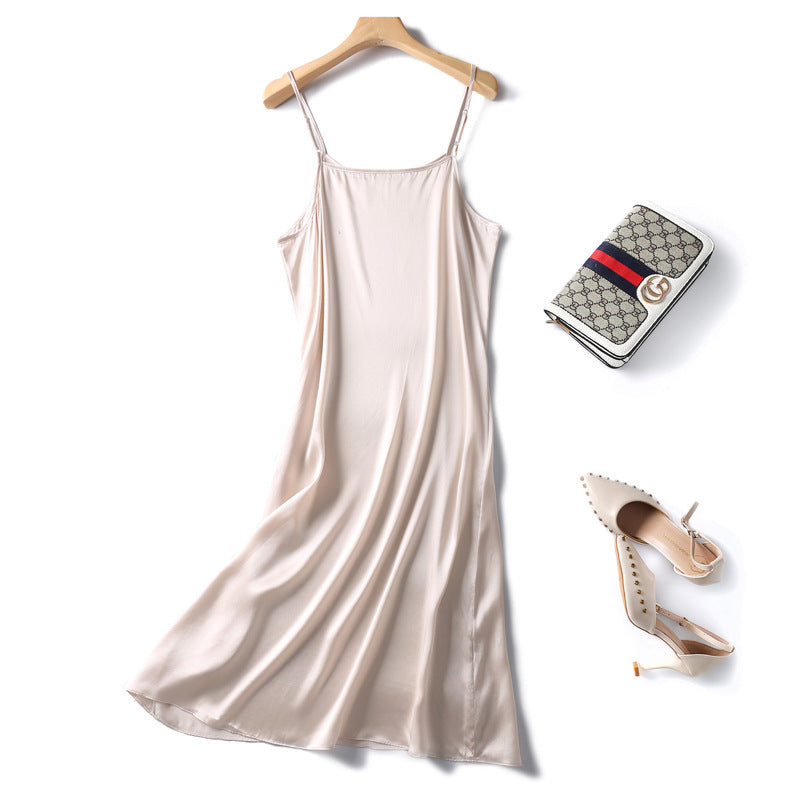 Leyla Satin-Kleid Blütenrosa – Elegantes Trägerkleid | Angeleyes & Beauty