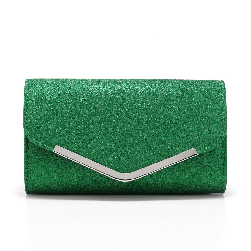 Charlotte Glitzer Ausgangs Clutch – In Smaragdgrün mit silberne Hardware