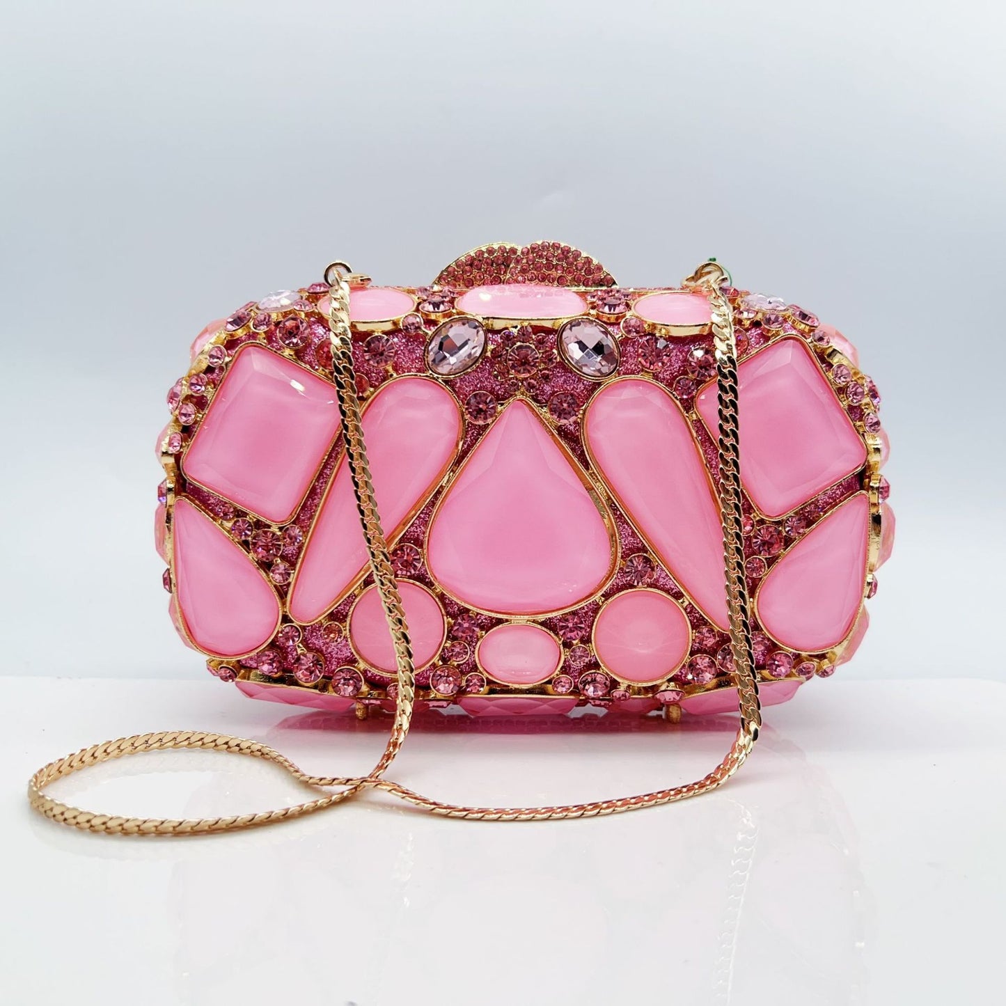 Kathrine Abend-Clutch in Rose mit Glasstrass – Elegante Damen-Clutch von Angeleyes & Beauty