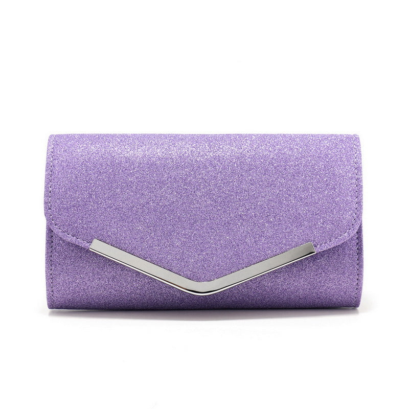 Charlotte Glitzer Ausgangs Clutch – In Flieder mit silberne Hardware