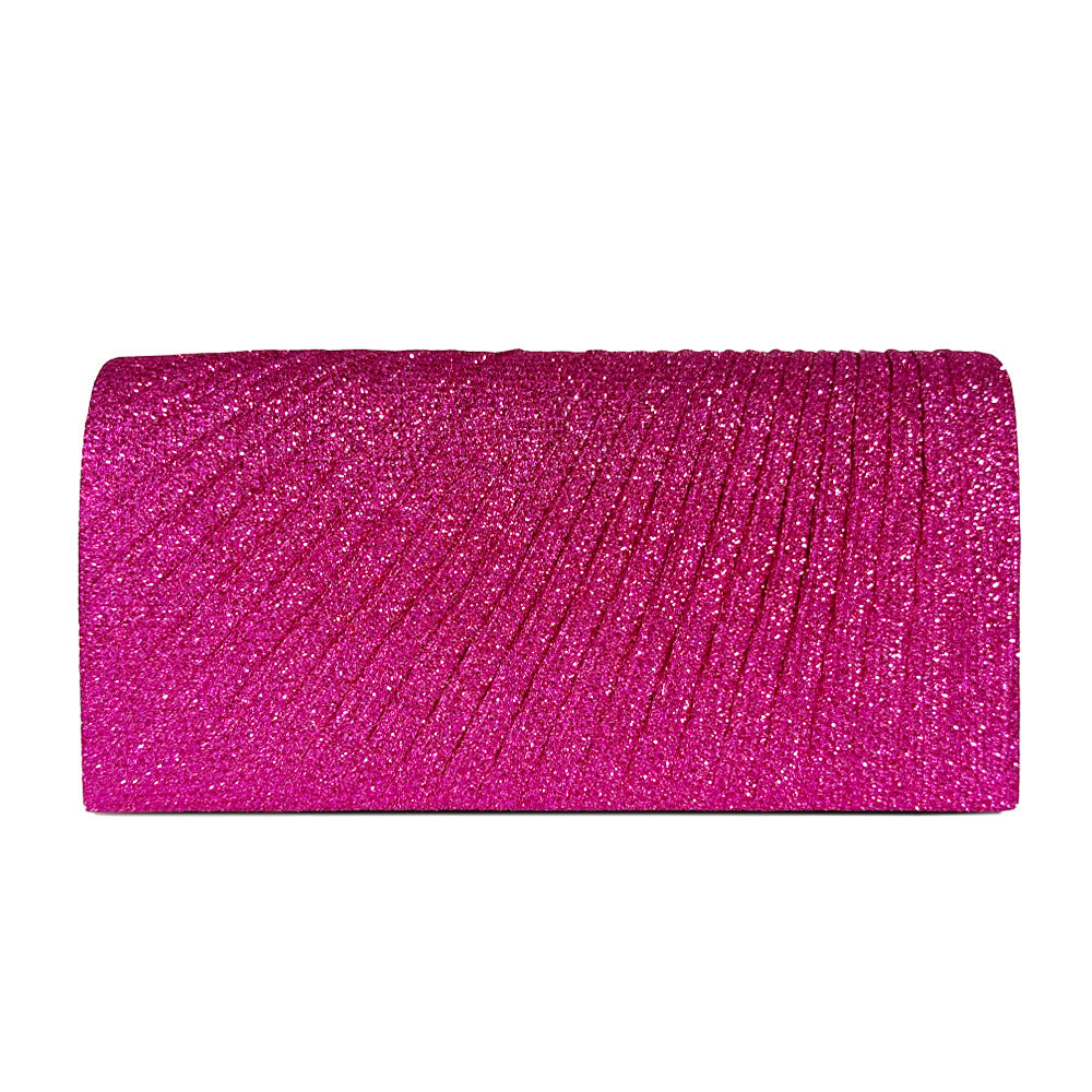 Rosalia Gefaltete Party-Clutch – Farbvariante Rosenrot