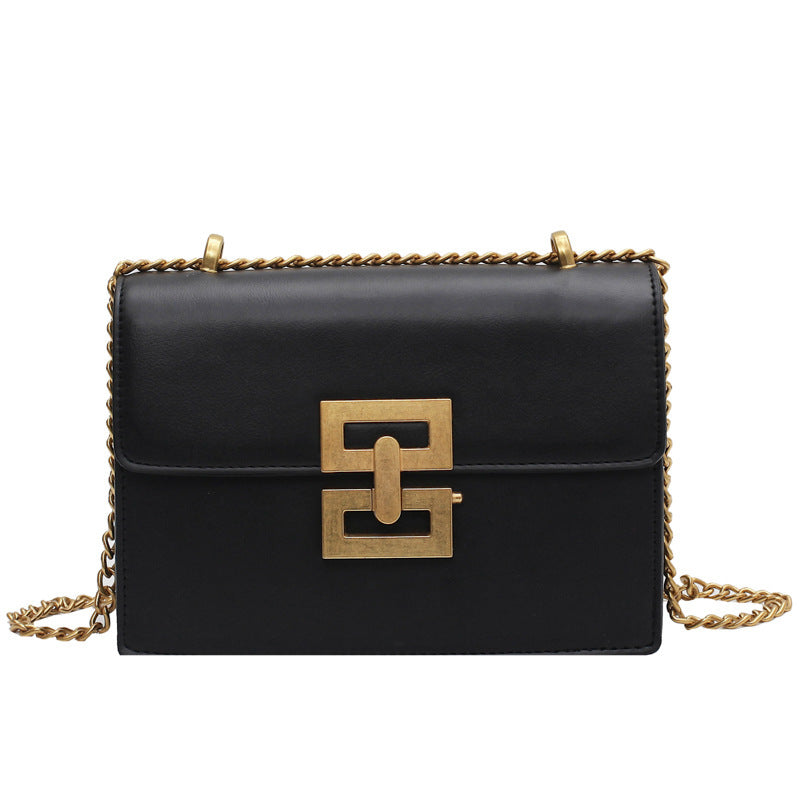 Frontansicht Elegante PU-Leder Handtasche in Schwarz – Damenmode Schweiz Maye - Angeleyes & Beauty