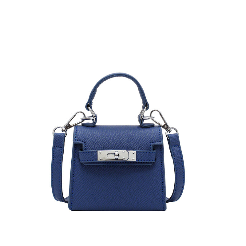Kleine Umhängetasche Damen – Royal Blau Hermes Stil mit Schultergurt | Angeleyes & Beauty - Silber Hardware